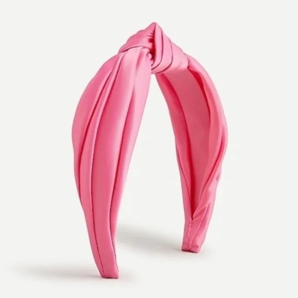 J. Crew Pink Satin Knot Headband